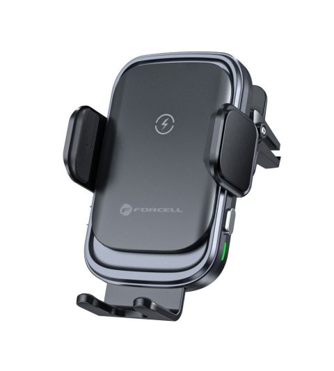 Uchwyt na telefon do samochodu indukcyjny Forcell F-Grip Grand F-24 15W do kratki srebrny