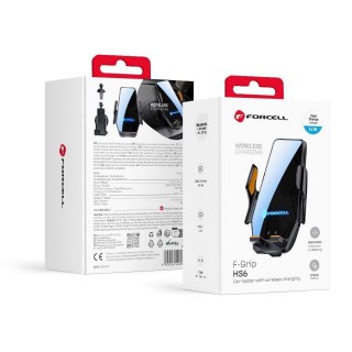 Uchwyt na telefon do samochodu indukcyjny Forcell F-Grip HS6 15W do szyby / kratki czarny