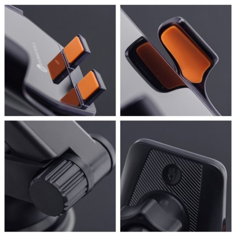 Uchwyt na telefon do samochodu indukcyjny Forcell F-Grip HS6 15W do szyby / kratki czarny