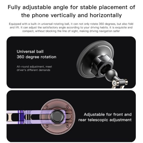Uchwyt na telefon do samochodu magnetyczny zgodny z MagSafe Forcell F-Grip IronSecure do szyby / deski czarny