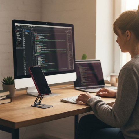 Uchwyt na telefon / tablet biurkowy składany Forcell F-Grip Fold Stand 1 szary