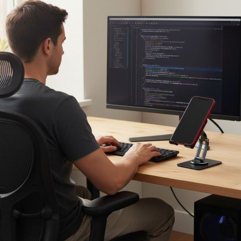 Uchwyt na telefon / tablet biurkowy składany Forcell F-Grip Fold Stand 2 360 szary