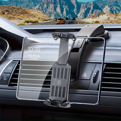 Uchwyt samochodowy do szyby BLUE STAR Max Wide z blokadą do tabletów 4,7-14" czarny