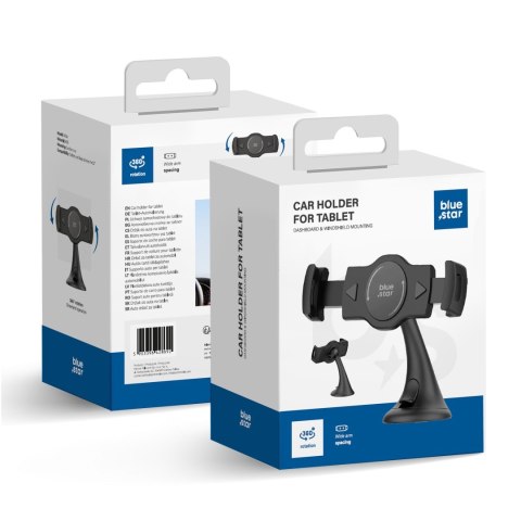 Uchwyt samochodowy do szyby BLUE STAR Wide do tabletów 4-13" czarny