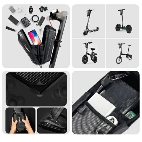 WILDMAN sakwa na kierownicę do hulajnogi wodoodporna 4L ES8X Max czarna