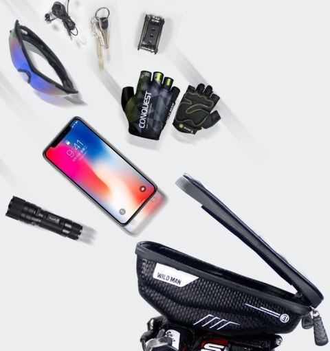 WILDMAN sakwa rowerowa na kierownicę na zamek 1L (4" - 7") E1 czarna