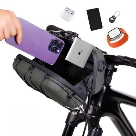 WILDMAN sakwa rowerowa na kierownicę na zamek 2L GD8 zielona