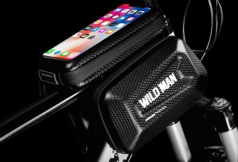 WILDMAN sakwa rowerowa na ramę na zamek 1,2L (4"-7") E6S czarna