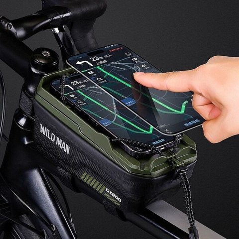 WILDMAN sakwa rowerowa na ramę na zamek 1L (4" - 7") GX200 zielona