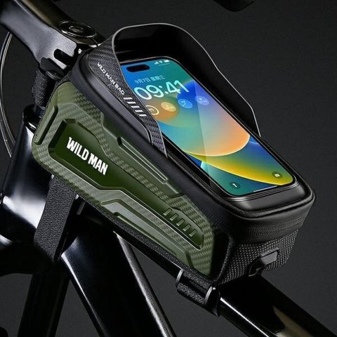 WILDMAN sakwa rowerowa na ramę na zamek 1L (4" - 7") M20 zielona