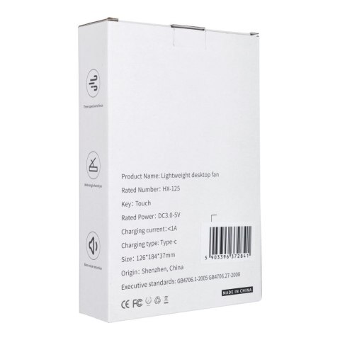 Wentylator / wiatrak biurkowy HX-125 biały