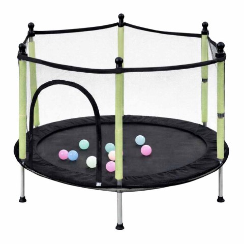 Trampolina do domu ogrodu dla dzieci siatka piłki 140cm 55inch zielona