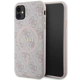 GUESS futerał do IPHONE 11 kompatybliny z MagSafe GUHMN61G4GFRP (4G Ring classic logo) różowy