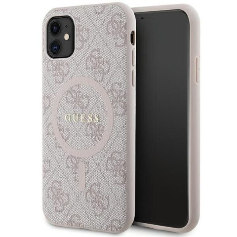 GUESS futerał do IPHONE 11 kompatybliny z MagSafe GUHMN61G4GFRP (4G Ring classic logo) różowy