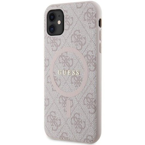 GUESS futerał do IPHONE 11 kompatybliny z MagSafe GUHMN61G4GFRP (4G Ring classic logo) różowy