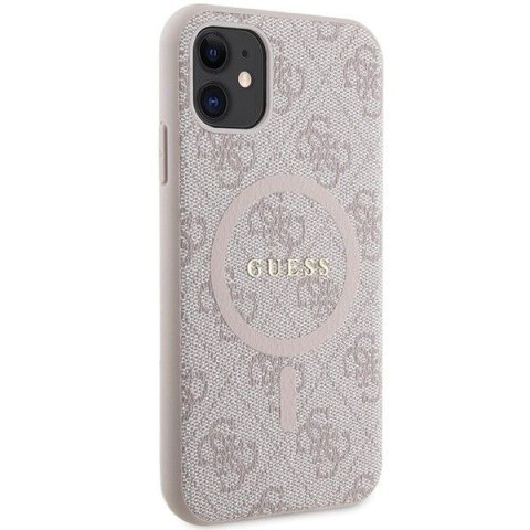 GUESS futerał do IPHONE 11 kompatybliny z MagSafe GUHMN61G4GFRP (4G Ring classic logo) różowy