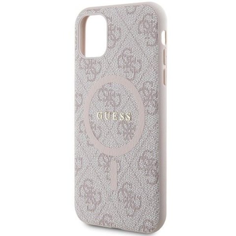 GUESS futerał do IPHONE 11 kompatybliny z MagSafe GUHMN61G4GFRP (4G Ring classic logo) różowy