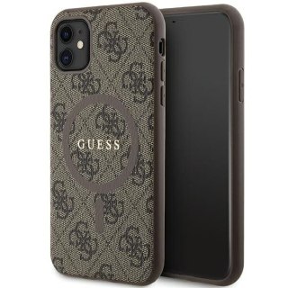 GUESS futerał do IPHONE 11 kompatybliny z MagSafe GUHMN61G4GFRW (4G Ring classic logo) brązowy