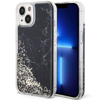 GUESS futerał do IPHONE 13 / 14 / 15 GUHCP14SLCSGSGK (Liquid Glitter Marble) czarny