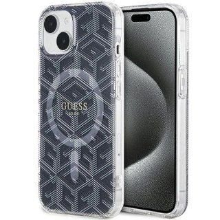GUESS futerał do IPHONE 15 Plus kompatybilny z MagSafe GUHMP15MHGCUSTGK do iPhone 15 Plus (IML GCUBE) czarny