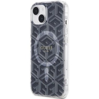 GUESS futerał do IPHONE 15 Plus kompatybilny z MagSafe GUHMP15MHGCUSTGK do iPhone 15 Plus (IML GCUBE) czarny