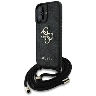 GUESS futerał do IPHONE 16 GUHCP16SP4GMGCRK (CBDY PU 4G Big Logo W/Cord Strap) czarny