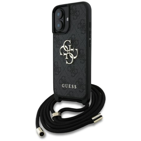 GUESS futerał do IPHONE 16 GUHCP16SP4GMGCRK (CBDY PU 4G Big Logo W/Cord Strap) czarny
