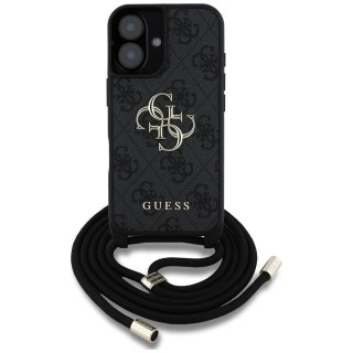 GUESS futerał do IPHONE 16 GUHCP16SP4GMGCRK (CBDY PU 4G Big Logo W/Cord Strap) czarny
