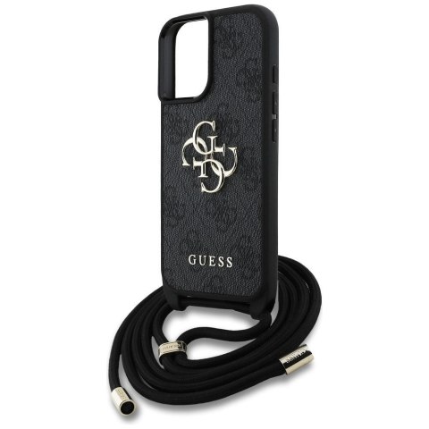 GUESS futerał do IPHONE 16 GUHCP16SP4GMGCRK (CBDY PU 4G Big Logo W/Cord Strap) czarny