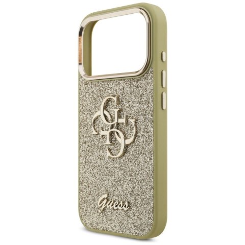 GUESS futerał do IPHONE 17 Pro GUHCP17LHG4SGCD (Fixed Glitter Big 4G Metal Frame) złoty