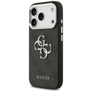 GUESS futerał do IPHONE 17 Pro GUHCP17LP4G4SMCK (4G PU Leather Case with Big 4G and Classic Logo and Silver Metal Camera Frame)