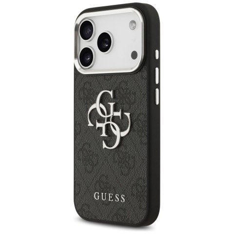 GUESS futerał do IPHONE 17 Pro GUHCP17LP4G4SMCK (4G PU Leather Case with Big 4G and Classic Logo and Silver Metal Camera Frame)