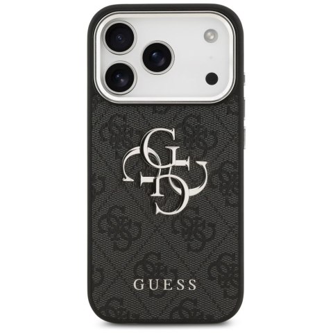 GUESS futerał do IPHONE 17 Pro GUHCP17LP4G4SMCK (4G PU Leather Case with Big 4G and Classic Logo and Silver Metal Camera Frame)