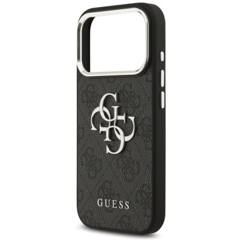 GUESS futerał do IPHONE 17 Pro GUHCP17LP4G4SMCK (4G PU Leather Case with Big 4G and Classic Logo and Silver Metal Camera Frame)