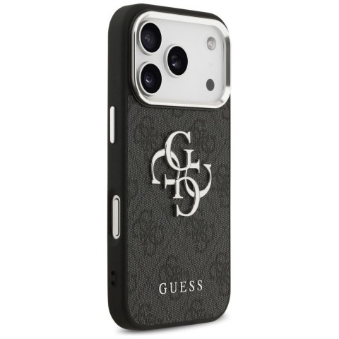 GUESS futerał do IPHONE 17 Pro GUHCP17LP4G4SMCK (4G PU Leather Case with Big 4G and Classic Logo and Silver Metal Camera Frame)