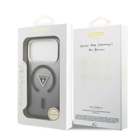 GUESS futerał do IPHONE 17 Pro Max kompatybilny z MagSafe GUHMP17XHGTMLCGK (IML Gradient W/ Triangle Logo) czarny