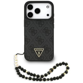 GUESS futerał do IPHONE 17 Pro kompatybilny z MagSafe GUHMP17LP4TSDPPSK (4G PU W/ Strap Triangle Logo) czarny