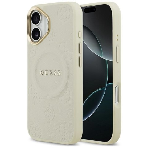 GUESS futerał do IPHONE 17 kompatybilny z MagSafe GUHMP17SPSAMSECE (PU W/ Peony Hot Stamp) beżowy