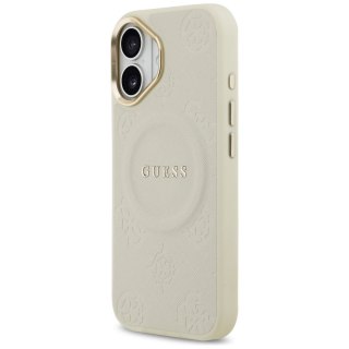 GUESS futerał do IPHONE 17 kompatybilny z MagSafe GUHMP17SPSAMSECE (PU W/ Peony Hot Stamp) beżowy