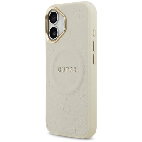 GUESS futerał do IPHONE 17 kompatybilny z MagSafe GUHMP17SPSAMSECE (PU W/ Peony Hot Stamp) beżowy