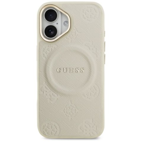 GUESS futerał do IPHONE 17 kompatybilny z MagSafe GUHMP17SPSAMSECE (PU W/ Peony Hot Stamp) beżowy