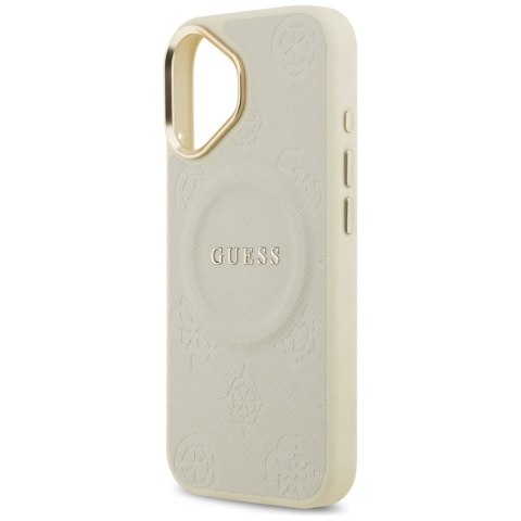 GUESS futerał do IPHONE 17 kompatybilny z MagSafe GUHMP17SPSAMSECE (PU W/ Peony Hot Stamp) beżowy