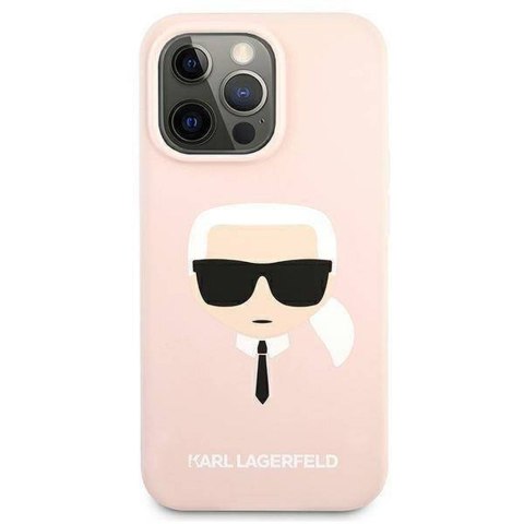 KARL LAGERFELD futerał do IPHONE 13 Pro KLHCP13LSLKHLP (Silicone K. Head) rózowy