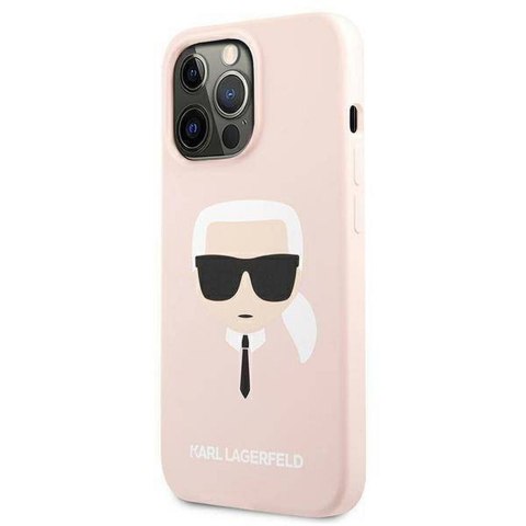 KARL LAGERFELD futerał do IPHONE 13 Pro KLHCP13LSLKHLP (Silicone K. Head) rózowy