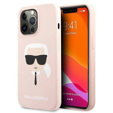 KARL LAGERFELD futerał do IPHONE 13 Pro KLHCP13LSLKHLP (Silicone K. Head) rózowy