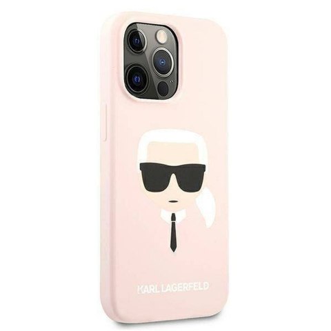 KARL LAGERFELD futerał do IPHONE 13 Pro KLHCP13LSLKHLP (Silicone K. Head) rózowy
