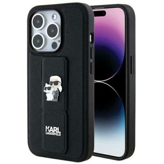 KARL LAGERFELD futerał do IPHONE 14 Pro KLHCP14LGSAKCPK (Gripstand Saffiano KC PIN) czarny