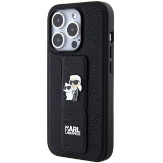 KARL LAGERFELD futerał do IPHONE 14 Pro KLHCP14LGSAKCPK (Gripstand Saffiano KC PIN) czarny