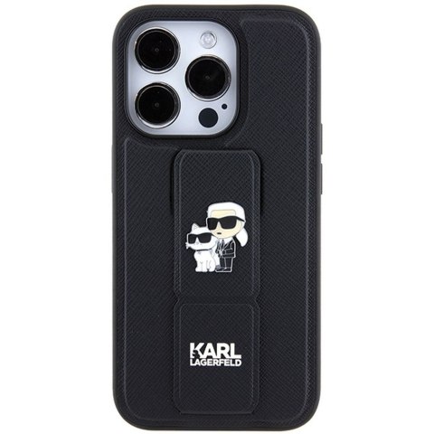 KARL LAGERFELD futerał do IPHONE 14 Pro KLHCP14LGSAKCPK (Gripstand Saffiano KC PIN) czarny