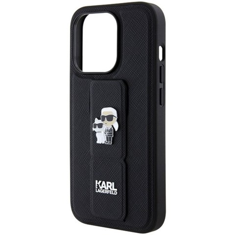 KARL LAGERFELD futerał do IPHONE 14 Pro KLHCP14LGSAKCPK (Gripstand Saffiano KC PIN) czarny